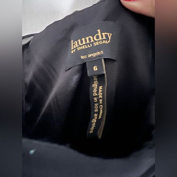 Laundry by shelli segal black brocade chiffon one shoulder dress - Picture 5 of 11